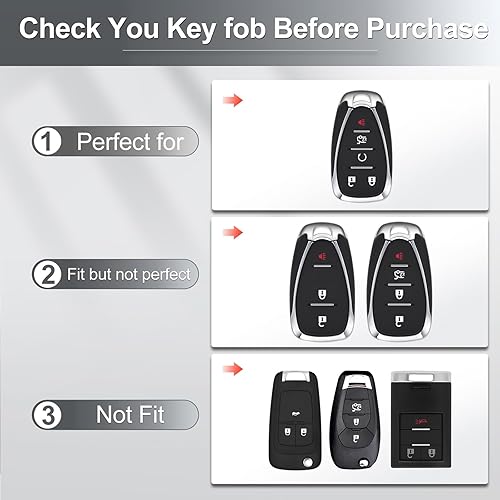 Miniatura 2 de Funda para llavero Chevy con llavero de cristal para coche, protección para Chevrolet 2016-2021 Chevy Equinox Malibu Camaro Cruze Blazer Traverse