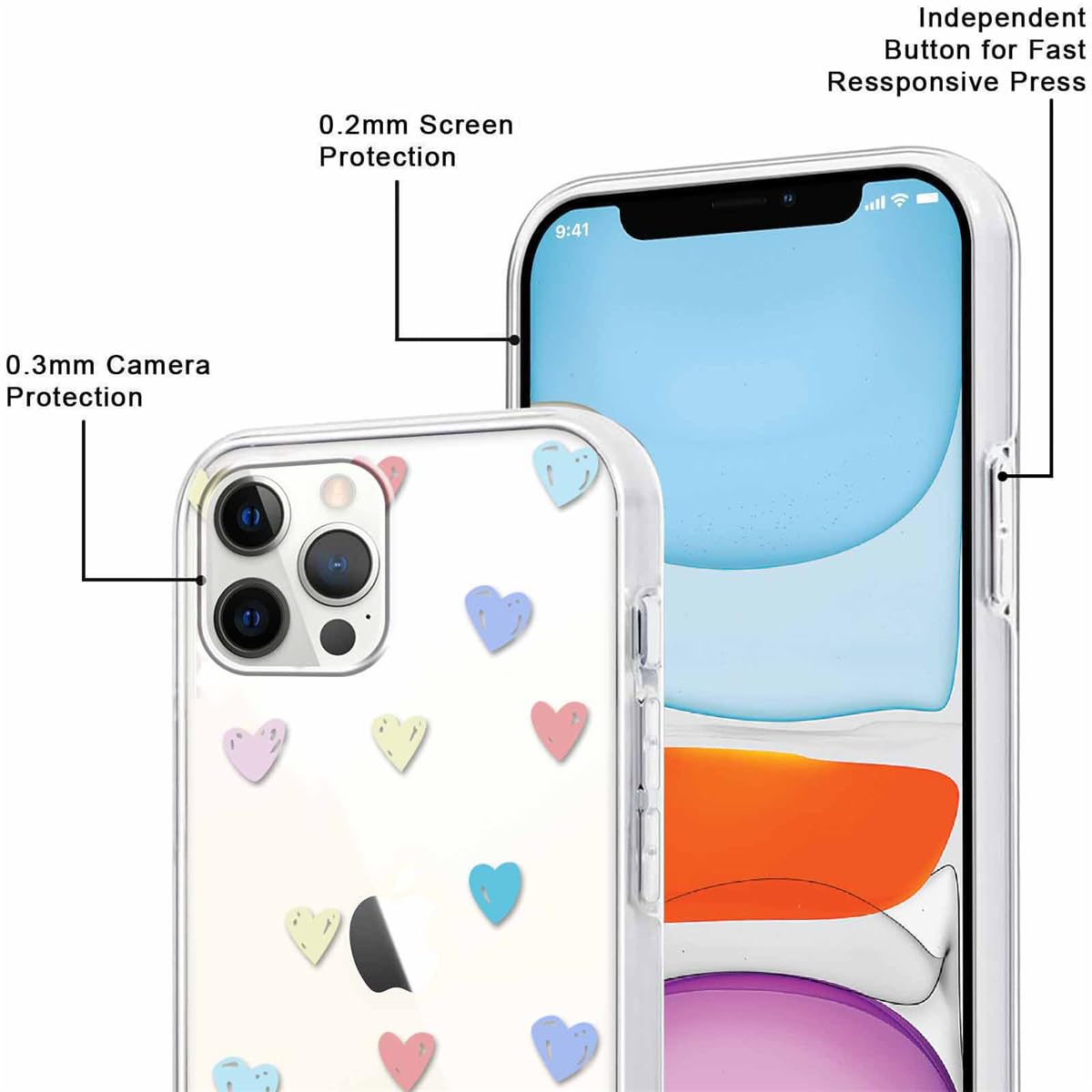 Yoedge 2 Piu00e8ces Coque Pour Apple IPhone 14 6,1" Motif Floral Ours Souriant Cute Clear