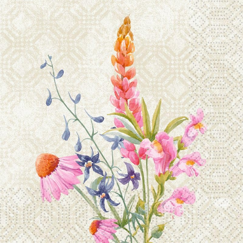 Lot de 500 serviettes en papier Duni 33 x 33 cm Floret 3 plis