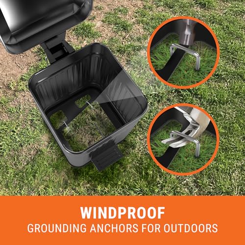 Image of Pupzle Dog Poop Trash Can Outside, 1.3 Gal Metal Dog Waste Trash Can with Lid Outdoor, Waste Container with Pedal Garbage Poop Bin, Poo Bucket Outdoor with Lid for Backyard Odor Control, 30 Bags