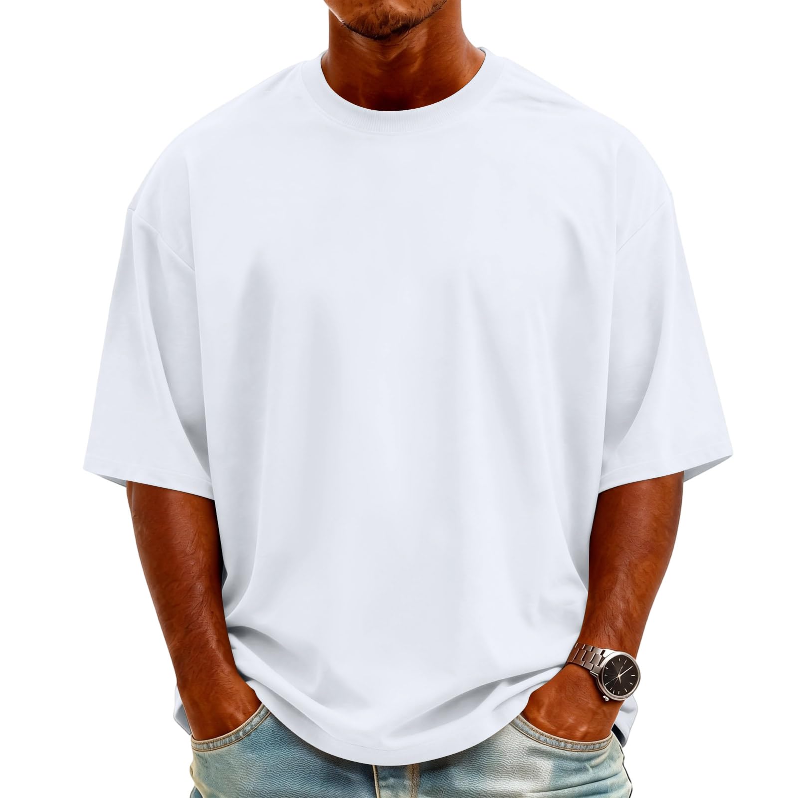 Tee Shirts Mens Soft Cotton Short Sleeve Crew Neck T-Shirt for Men Workout Gym Athletic Tee Lightweight Muscle