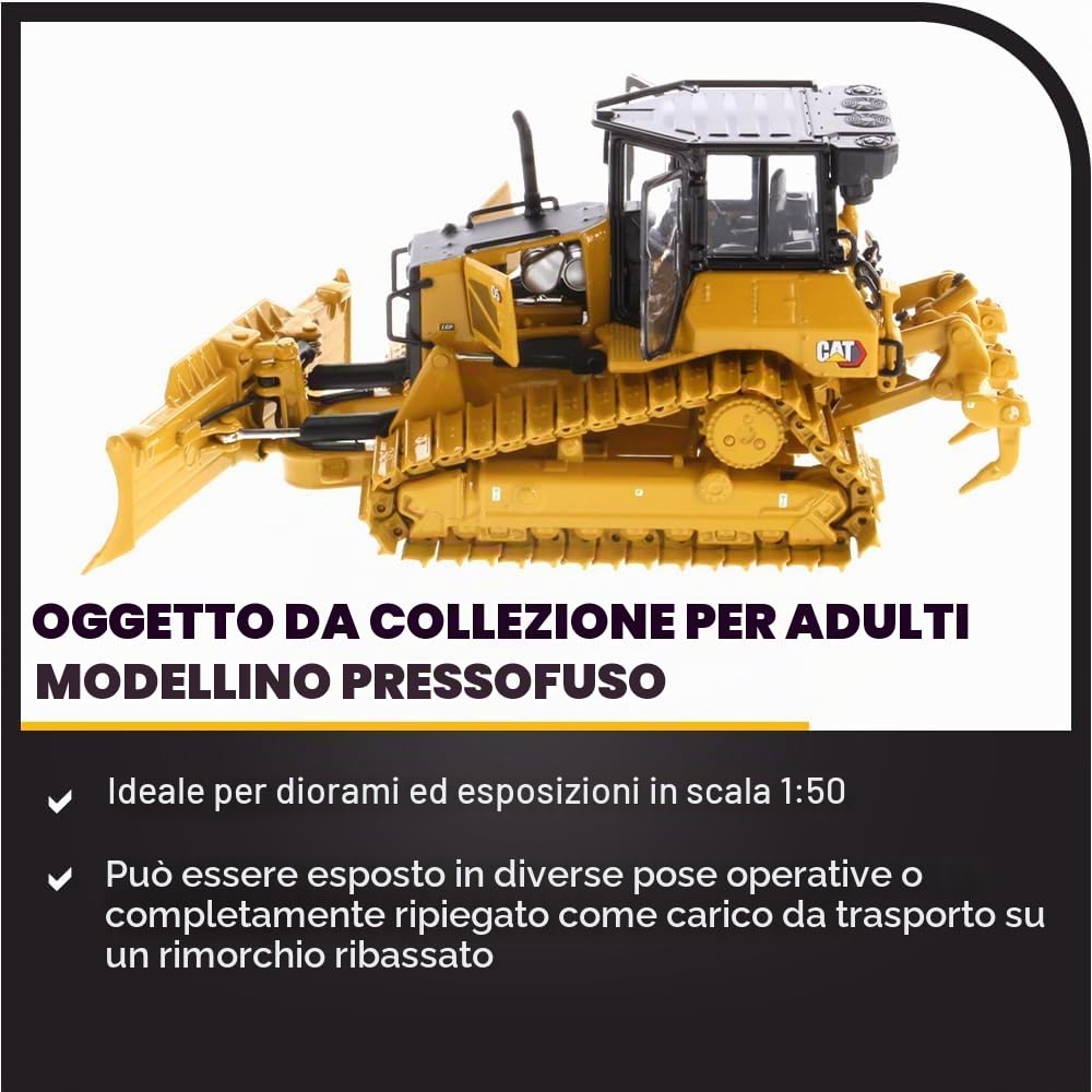 Caterpillar Diecast Masters 85951 - Bulldozer D5 LGP, Scala 1:50, Circa 13,5 x 9,3 x 7 cm, dai 14 Anni in su