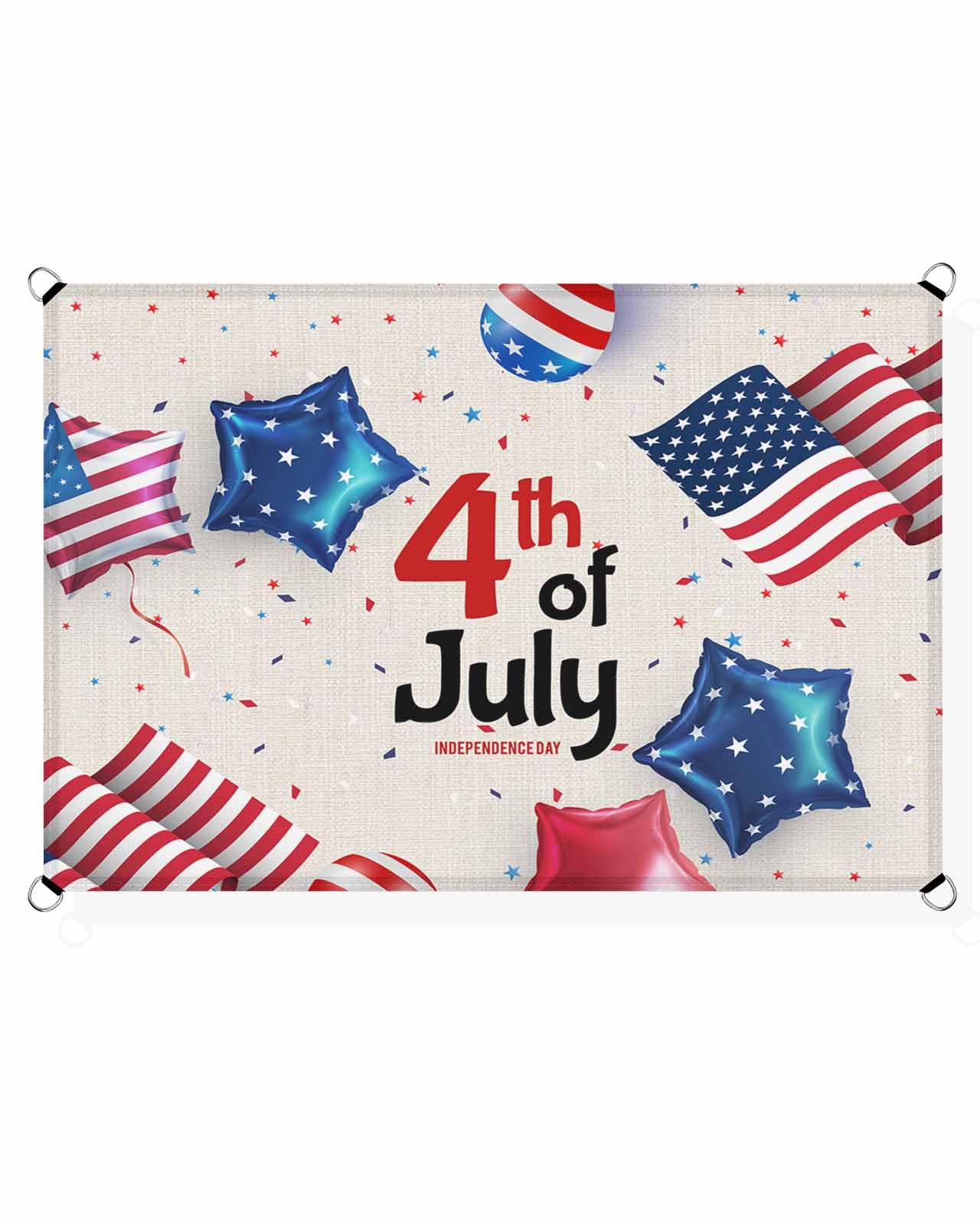 Boanket Sun Shade Sail 14' x 18', 4th of July Large Heavy Duty Outdoor Shades Sun Screen, American Flag Star Vintage Rustic Shade Cloth for Patio Deck Terrace Garden Lawns Beach Backyard