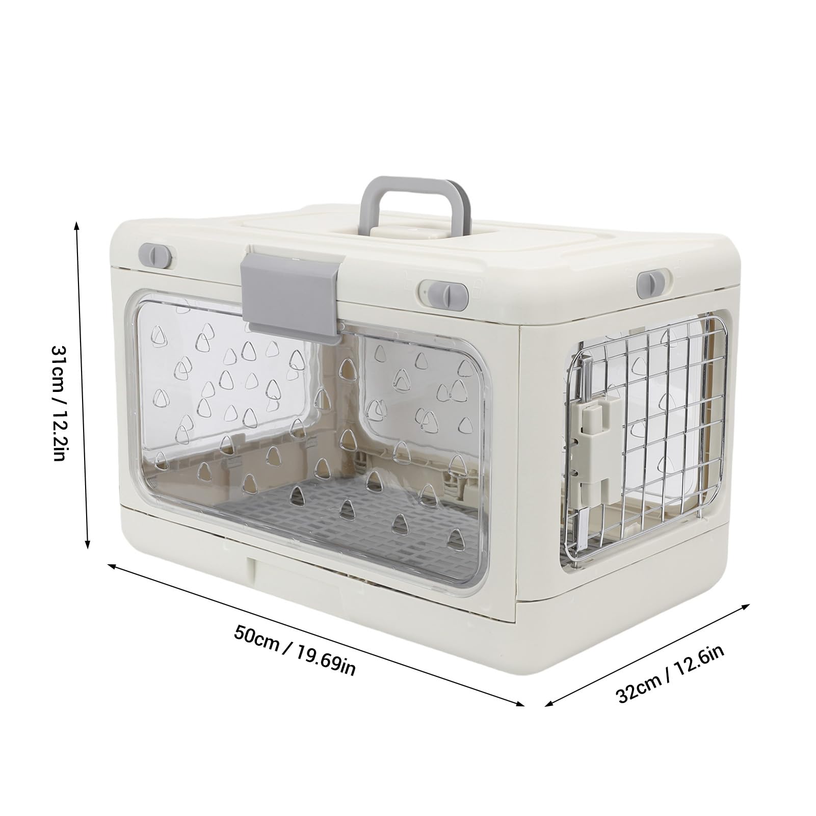 Große, Faltbare Katzenbox aus Kunststoff für Reisen, Tragbare Katzentransportbox, Transparente Reise-Haustiertransportbox für Flugzeug, Auto, Entworfen für Viel Platz,