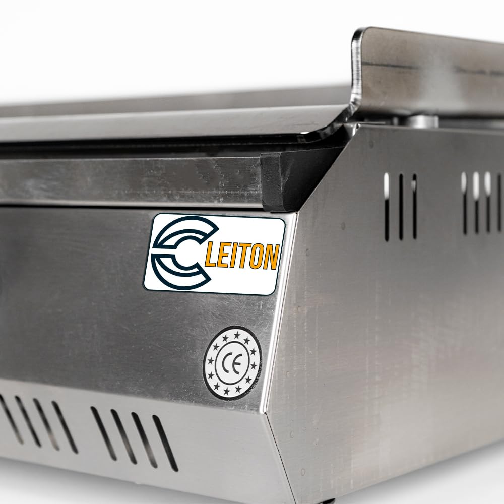 Cleiton® Plancha Industrial de Acero Inoxidable Eléctrica 70 cm Sobremesa Grosor de la Placa 4 mm para un Rápido Calentamiento con Termopar CE | Potencia 2,8 kW | Bares y Restaurantes