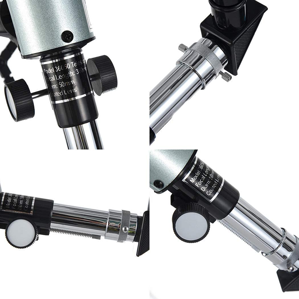 Astronomische telescoop, telescopen voor kinderen, beginners, 50 mm astronomie-refractortelescoop, oculair K25/k9mm, met draagtas draagbaar voor volwassenen (wit Astronomische telescoop, telescopen voor kinderen, beginners, 50 mm astronomie-refractortelescoop, oculair K25/k9mm, met draagtas draagbaar voor volwassenen (wit