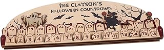 Toyvian Countdown Calendar Wood Trim Halloween Decorations Wooden Calendar Halloween Wood Ornament Advent Calendars Ornament Accessories Desktop Witch Decor Halloween Advent Calendar