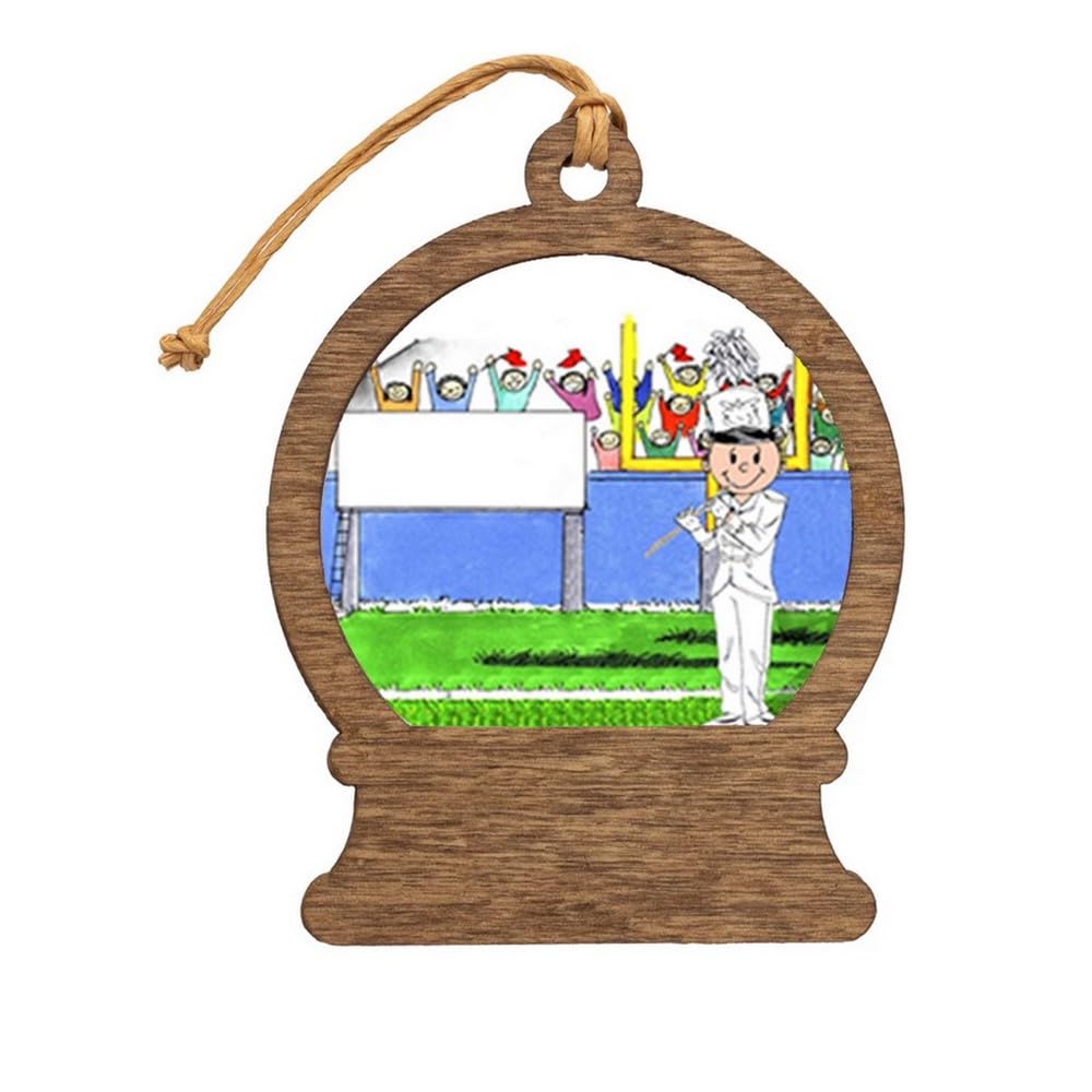 PrintedPerfection.com Personalized Flute - Male Wooden Snow Globe Shaped Christmas Ornament