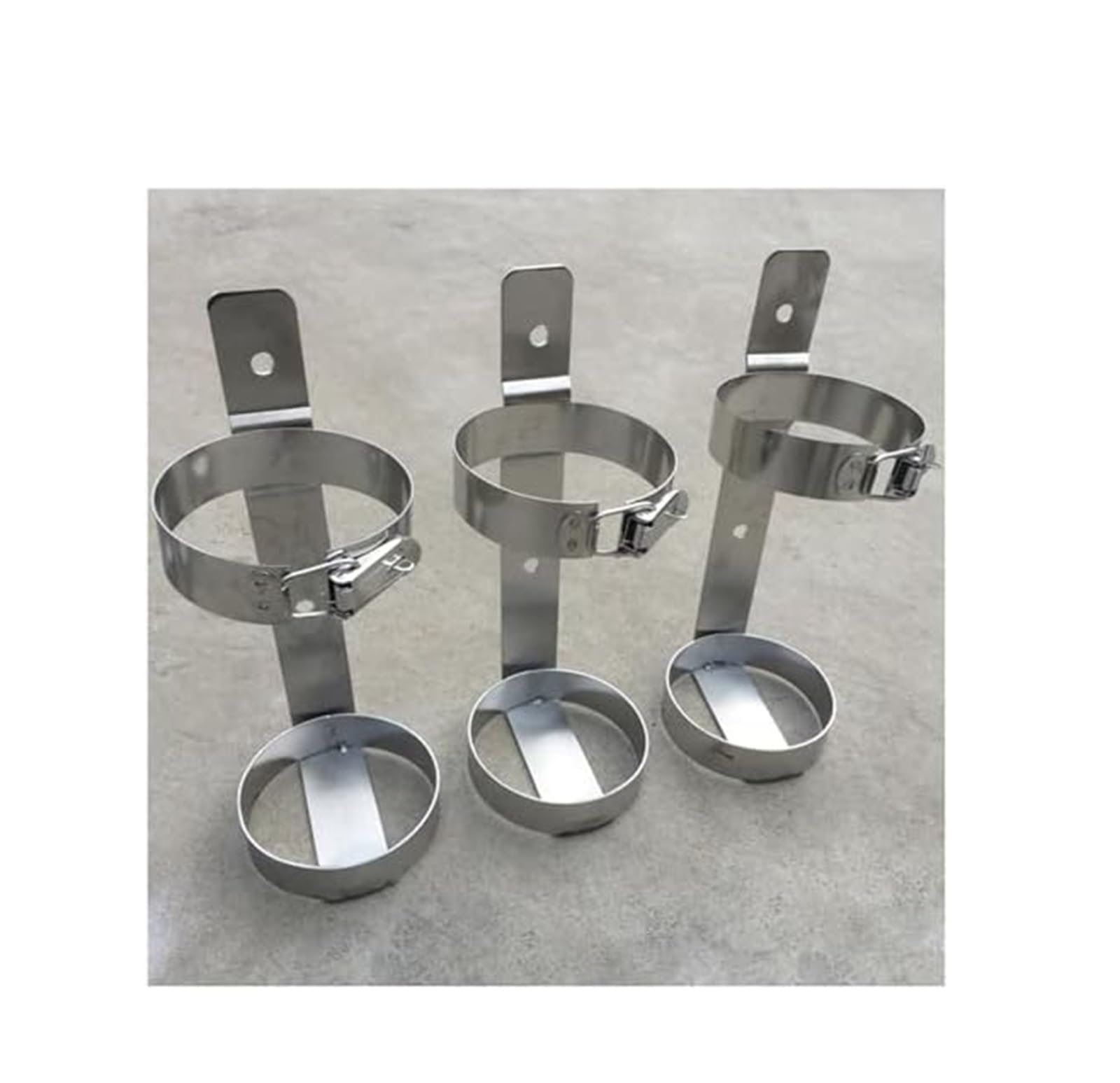 Stainless Steel Gas Cylinder Bracket, Floor-mounted Stand For E/d/c/m9 Oxygen Tanks, Durable Storage Rack For Factories, Garages, And Home Use 2 Pcs Wxh 5 1/2x 13 2/5 (14x34cm)