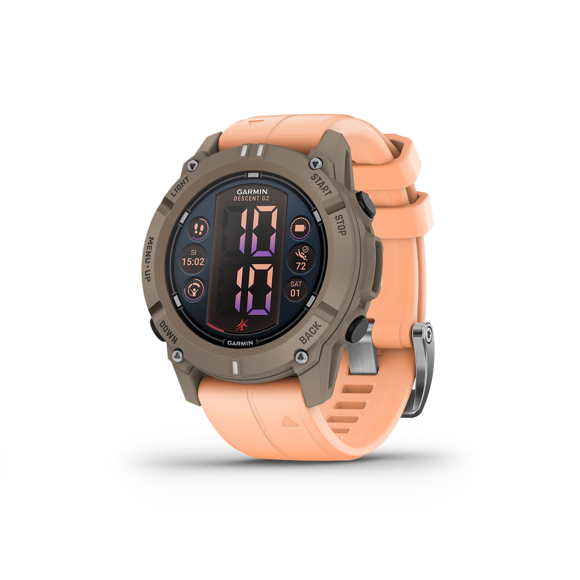 GarminGarmin Descent G2, Rugged Multi GNSS Watch Style Dive Computer, 46mm Smartwatch, AMOLED Display, Multiple Dive Modes, 10ATM Rating, Health & Wellness Features, Up to 10 days battery life, Paloma