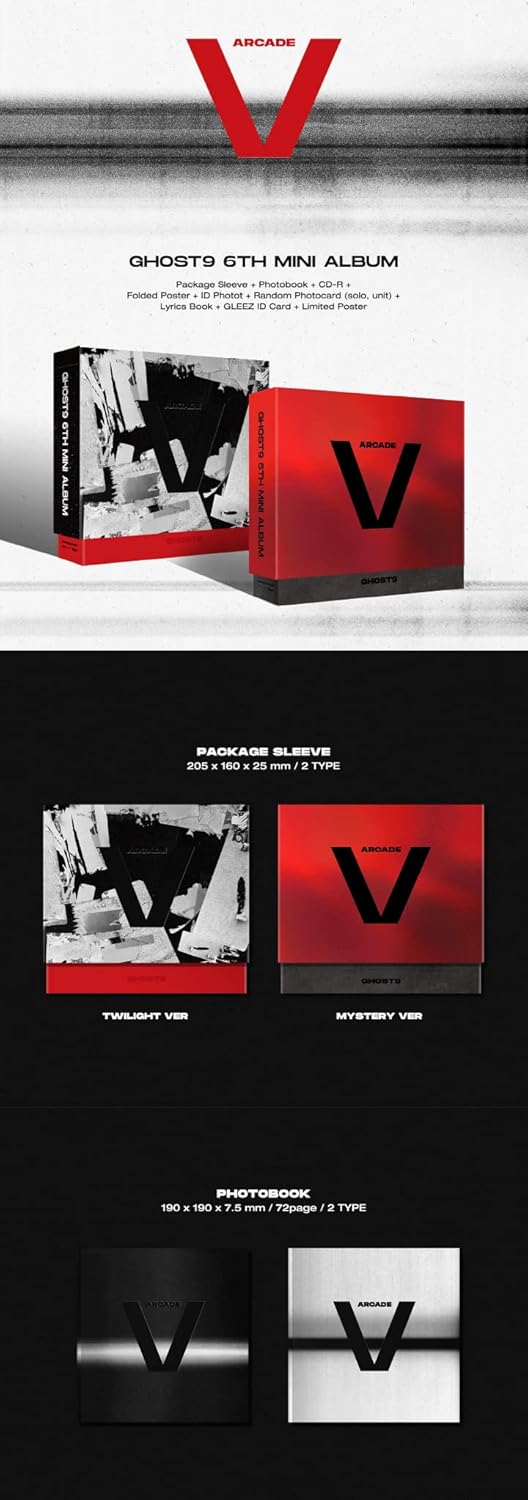GHOST9 - ARCADE : V 6th Mini Album (Random ver, + Folded Poster)