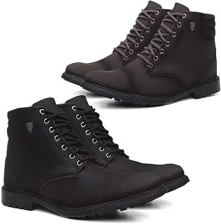 KIT 2 Bota Coturno Masculino Casual Conforto Cano Médio
