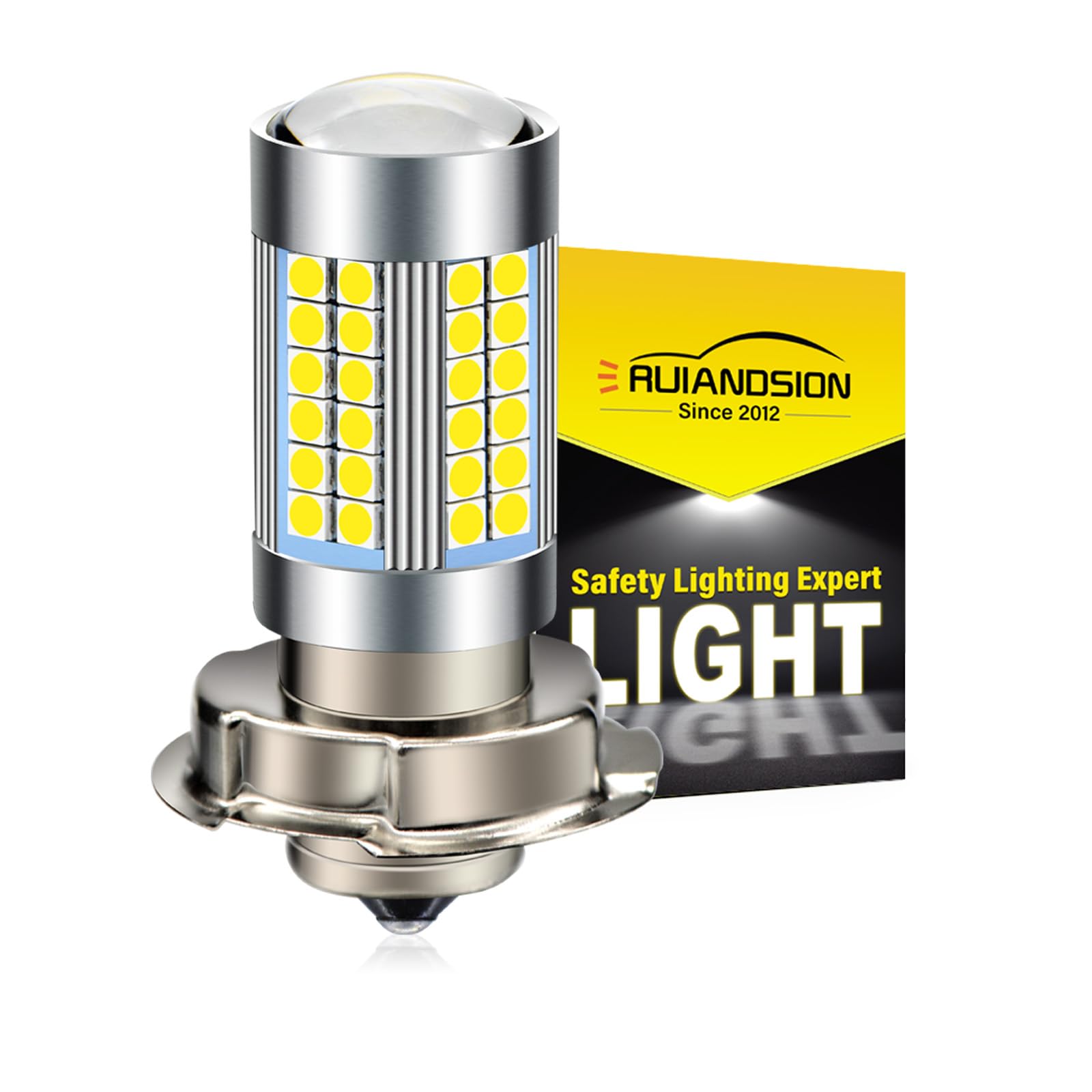 Ruiandsion 1pcs P26S LED Ampoule DC 6V Super Bright 3030 66SMD Chipsets avec Projecteur 6000K Blanc LED Ampoule de phares Moto