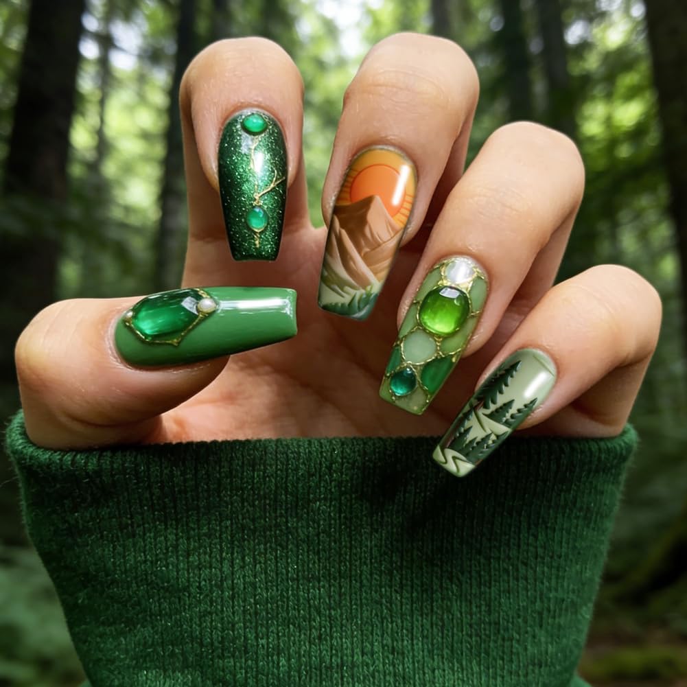 PH PandaHall 3 piastre per stampaggio unghie con alberi animali selvatici modelli per nail art montagne foresta manicure piastra timbro proteggere alberi unghie stencil arte per donne stampa manicure