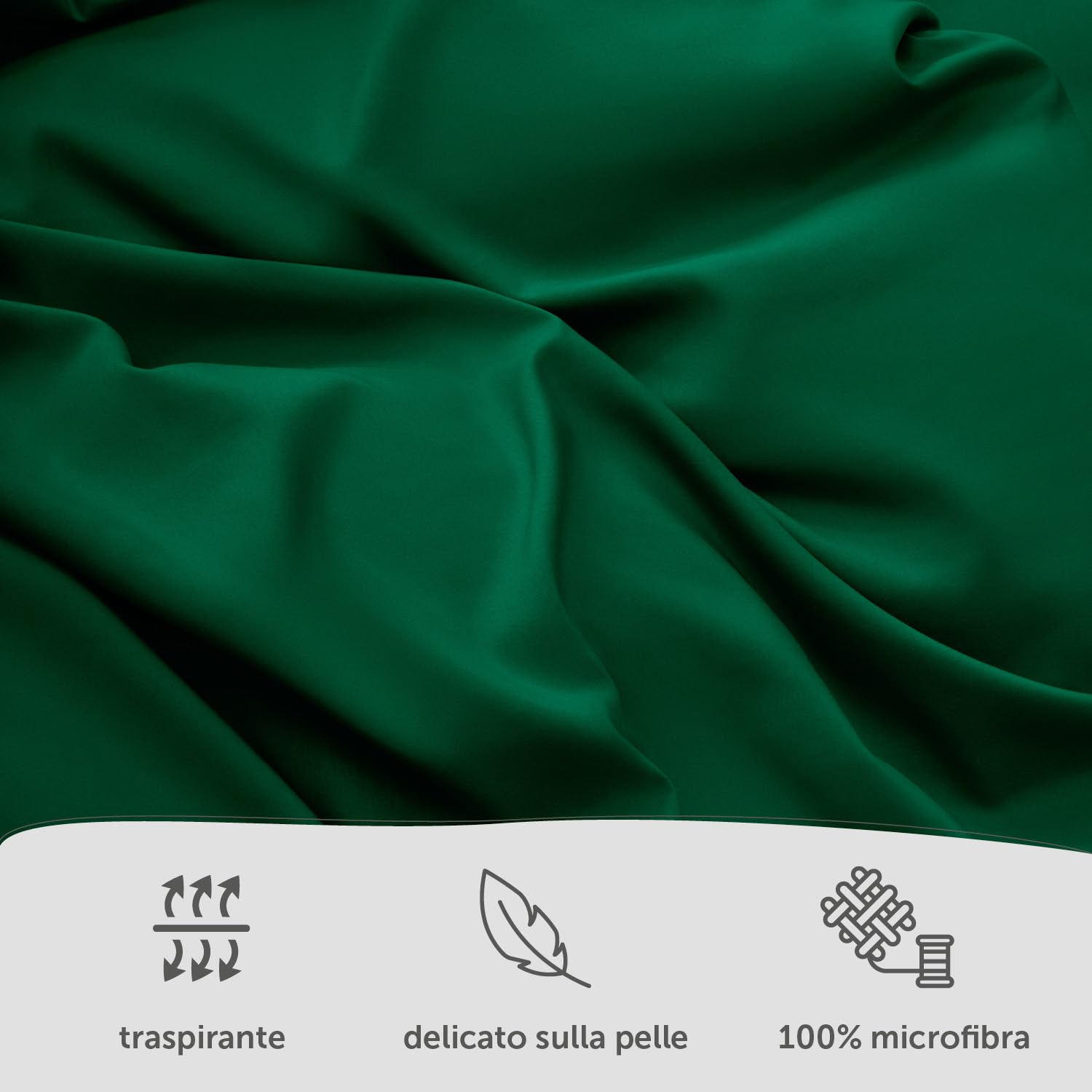 Blumtal Copripiumino Una Piazza e Mezza 200x200 e Federe 50x80 - Set di Lenzuola in microfibra extra morbida certificata Oeko-Tex, Set Copripiumino con 2 Federe - 3 pezzi - Verde Scuro