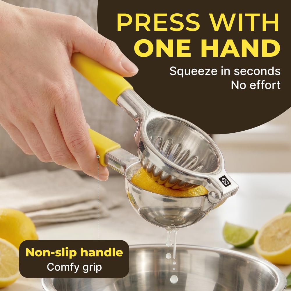 KENSINGTON LONDON Stainless Steel Lemon Squeezer - No Seeds, Pro