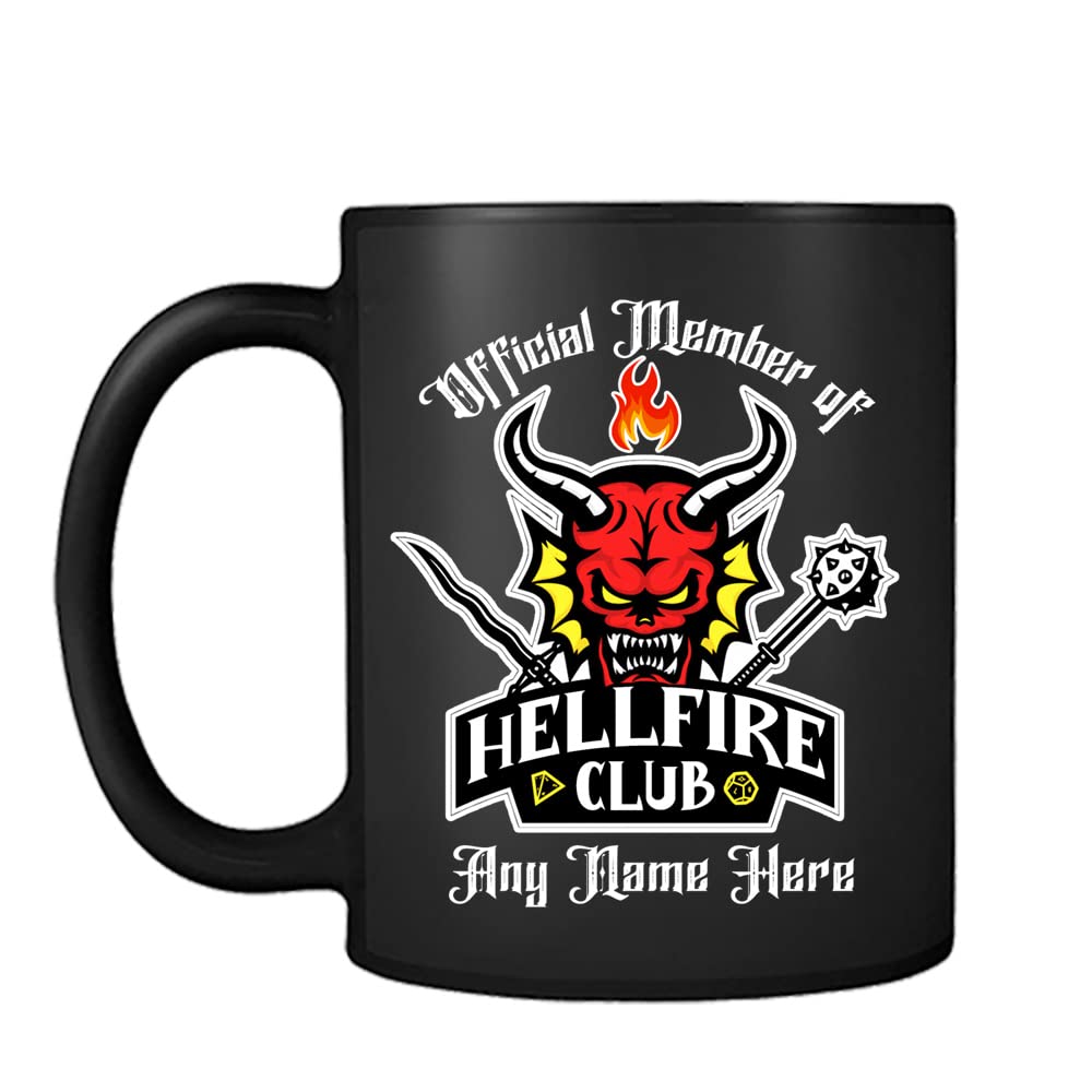 Getagift Personalised Official Member of Hellfire Club Custom Name Birthday, Gift for Men, Women, Girl, Boy, Coffee-Tea Daily use Mug, Ceramic Black Satin Cup/Mug.