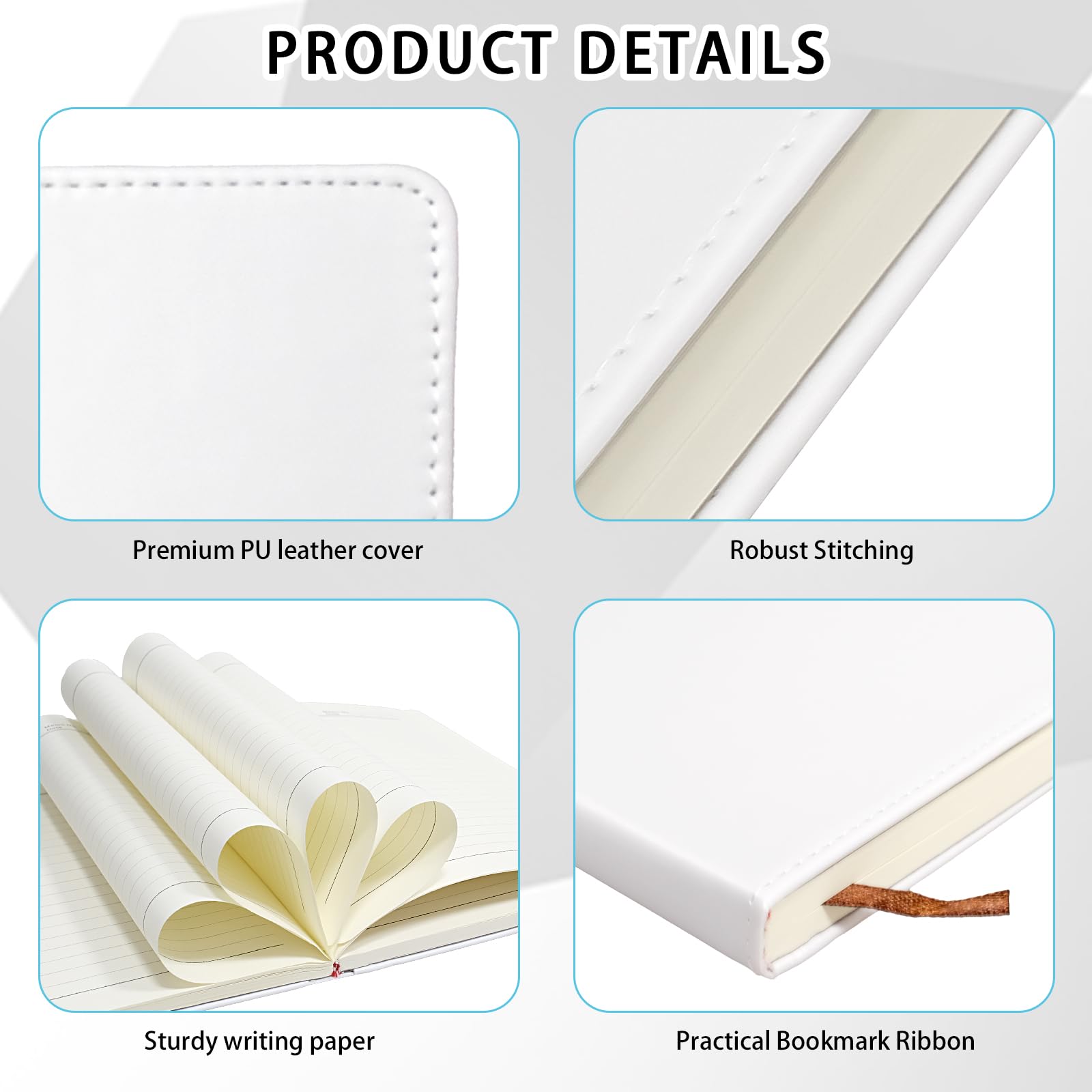 14 cuadernos de sublimación A5, 100 páginas, páginas de diario de tapa dura, cuadernos de poliuretano en blanco para escuela, oficina, tomar notas y suministros de escritura