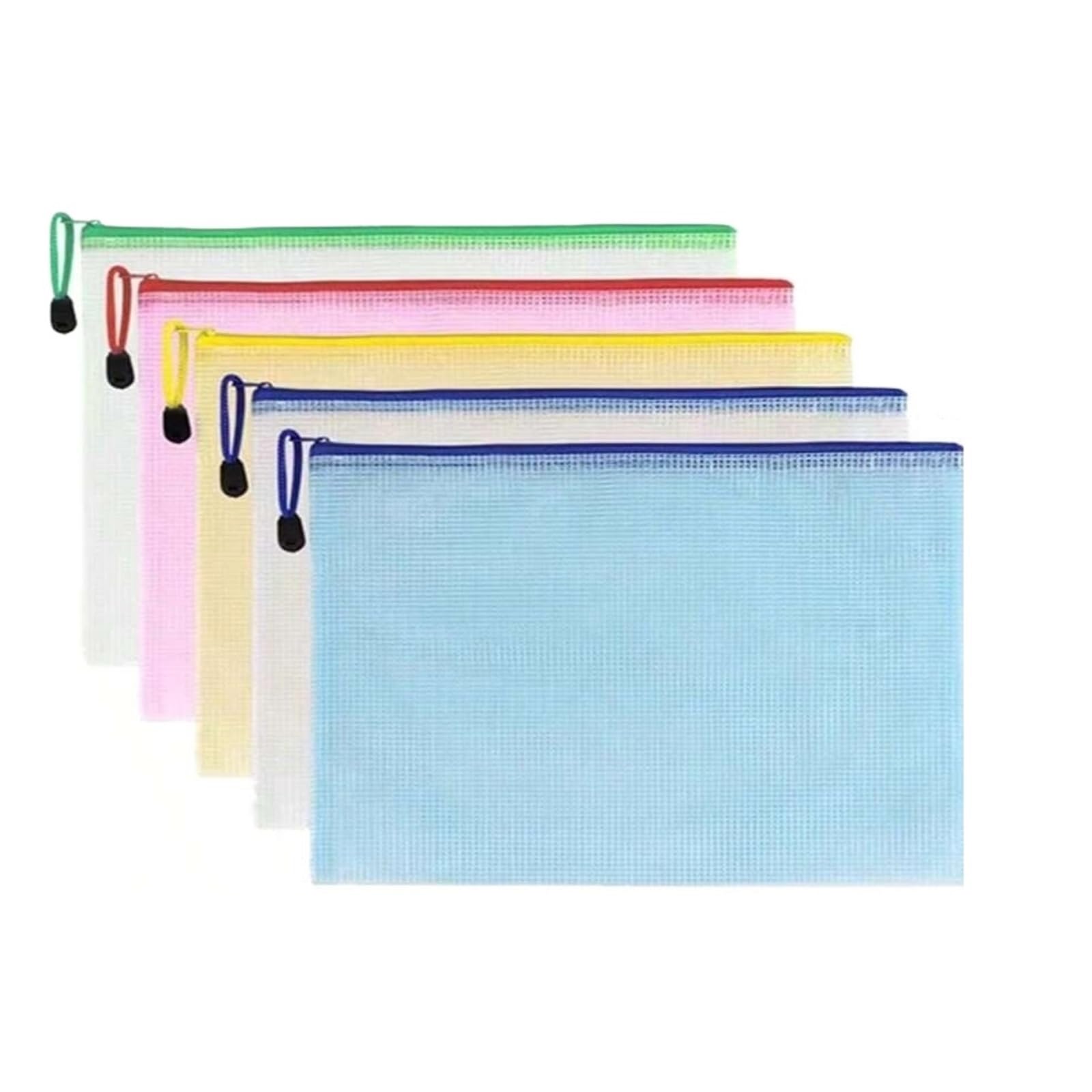 Wasserdicht Dokumenten A4 wasserdichte Dokumententasche mit Reißverschluss, Aktentaschen aus Kunststoff for Dokumente, Quittungen, Schulbedarf, Reisen(Mixed Color)