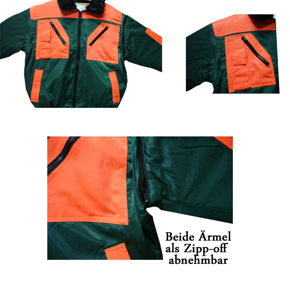 Watex Forstjacke Pilotenjacke Pilotjacke auch als Weste Arbeitsjacke grün gefüttert Gr. XL