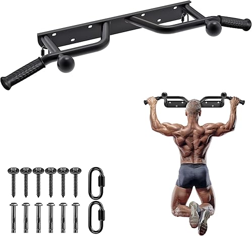 SELEWARE Heavy Duty Welded Pull Up Bar, Versatile Doorway Wall Mount, Joist Mounted, and Ceiling Mounted Chin Up Bars, Thick Metal Sturdy