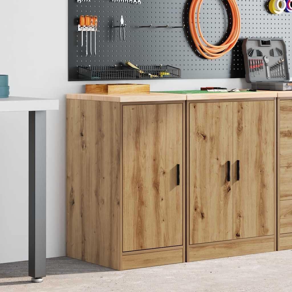 vidaXL Garagen-Aufbewahrungsschrank Artisan-Eiche Massivholz Kiefer, Schrank, Werkzeugschrank, Lagerschrank, Garagenschrank, Aufbewahrungsschrank