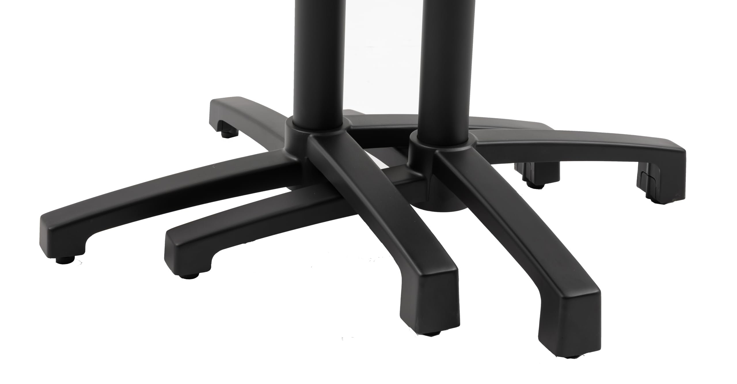 METRO Professional Table Pliante MASSINI, Aluminium, 60 x 60 cm, Plateau HPL Aspect Pierre, Pieds Autonivelants, Noir, Empilable (Noir, 60 x 60 cm, Carré)