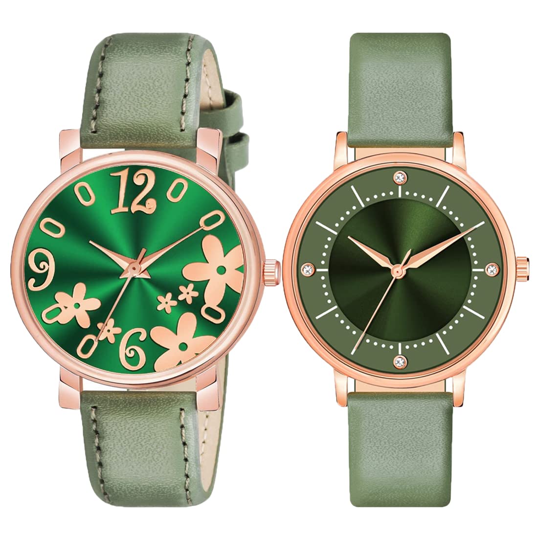 GOLDENIZE FASHION Analog Girls and Womens Watch (Multi Color Dial Multi-Colored Strap) -Pack of 2 (Green) (B0BRKX8BCR) Amazon Price History, Amazon Price Tracker