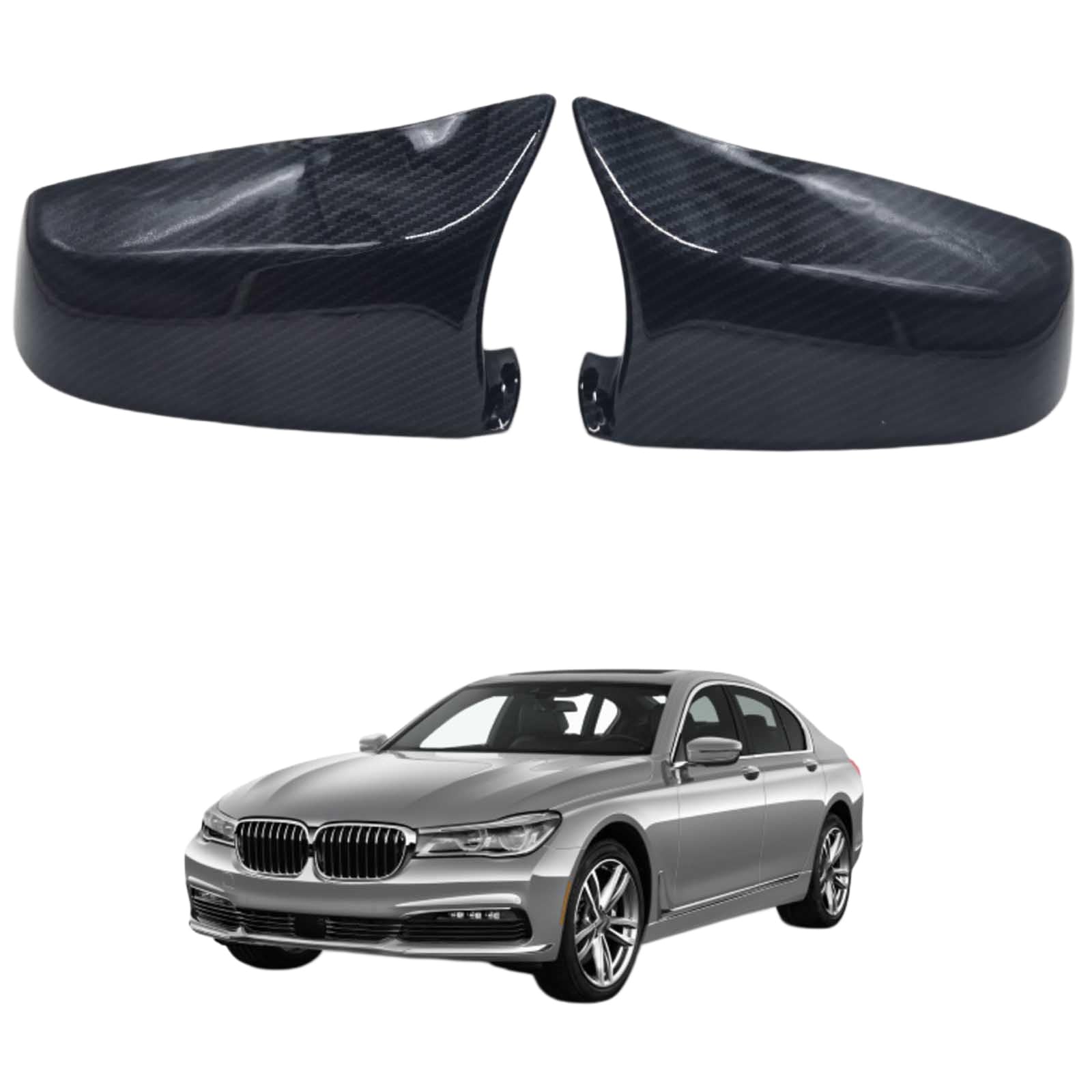 Capuchon rétroviseur droit BMW F07 GT en ABS look carbone haut de gamme