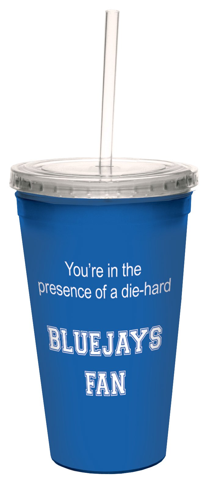 Tree-Free Greetings Bluejays College Basketball Artful Traveler Double-Walled Cool Cup with Reusable Straw, 16-Ounce