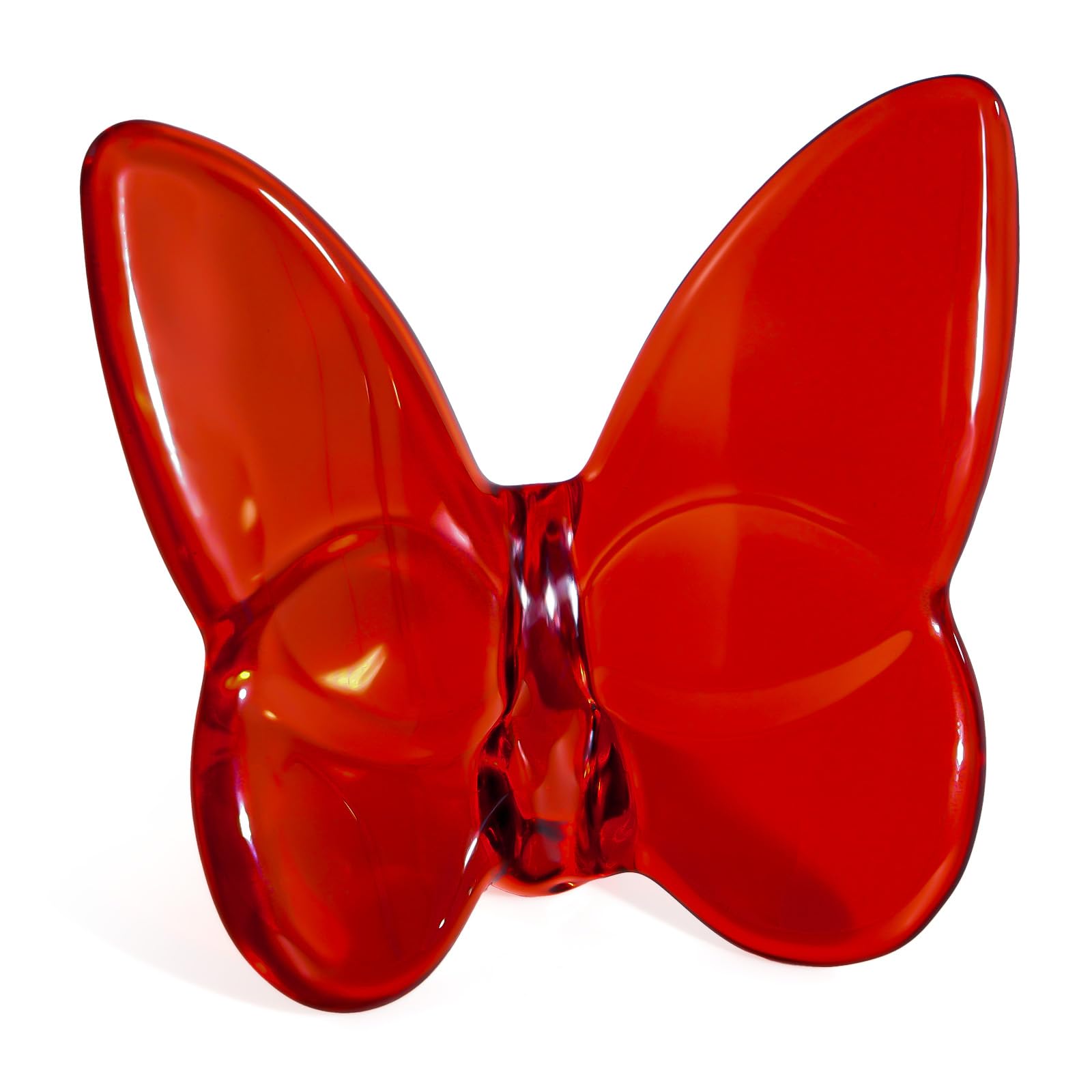 Crystal Butterfly Figurines,Flying Butterfly Figurine Decor Crystal Cut Glass Butterfly Ornament Statue Animal Collectible Gift Home Ornament Decor (Red)