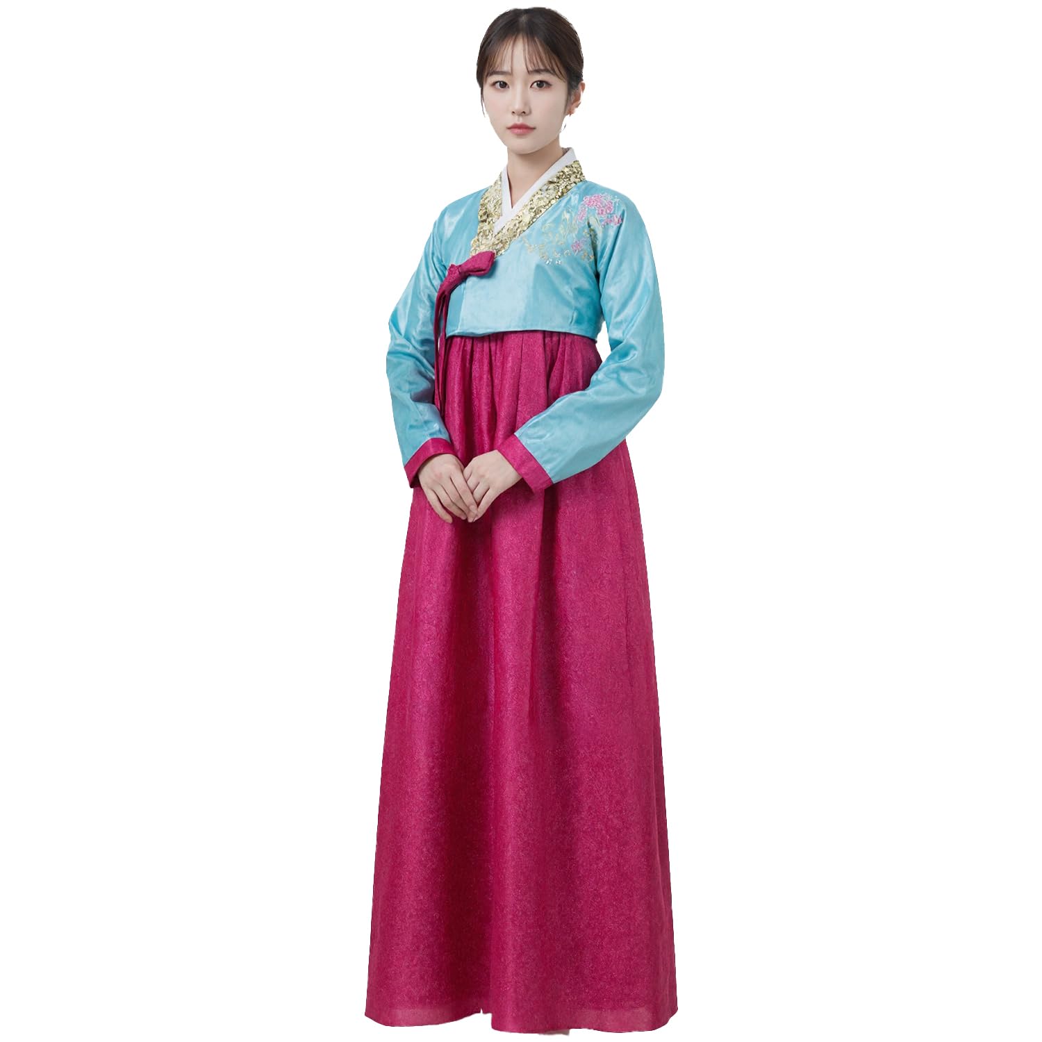 Korean Traditional Women Dress Hanbok Set Long Sleeve Cosplay Costume Dance Palace Wedding Party