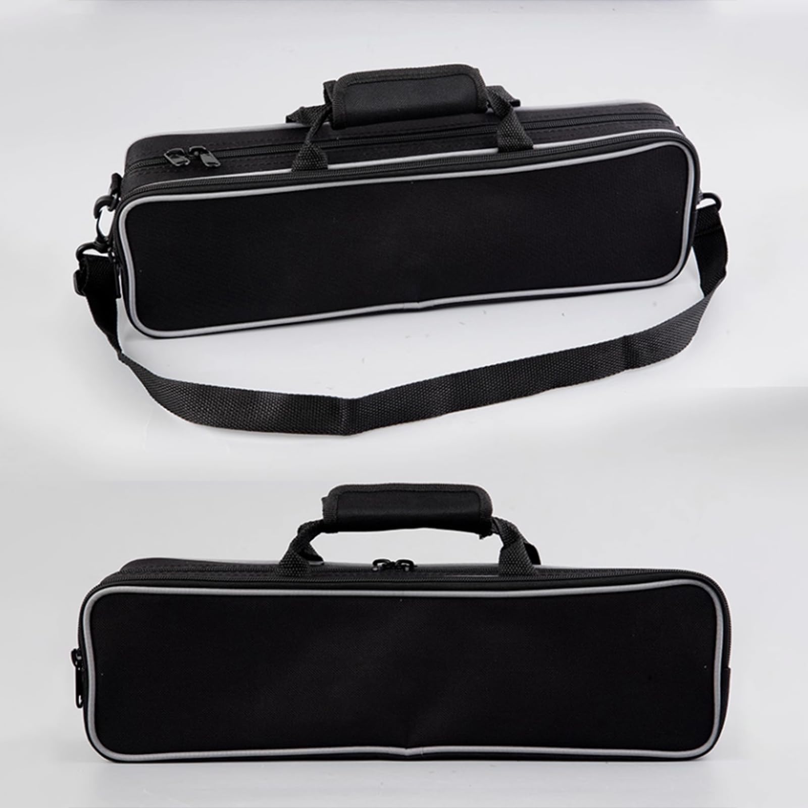 Estuche para Flauta de 16 Agujeros, Bolsa de Transporte Multifuncional de Lona, Ligero, con Correa para El Hombro Y Bolso de Mano, Plata