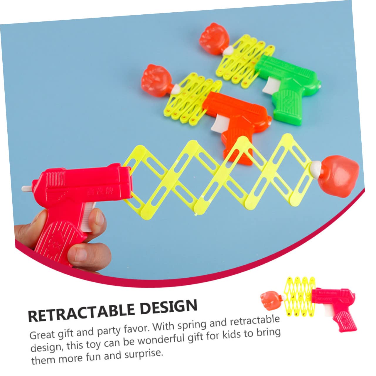 BESPORTBLE 6Pcs Retractable Fist Shooter Spring Fun Elastic Trick for Birthday Parties Family Gatherings and Activities