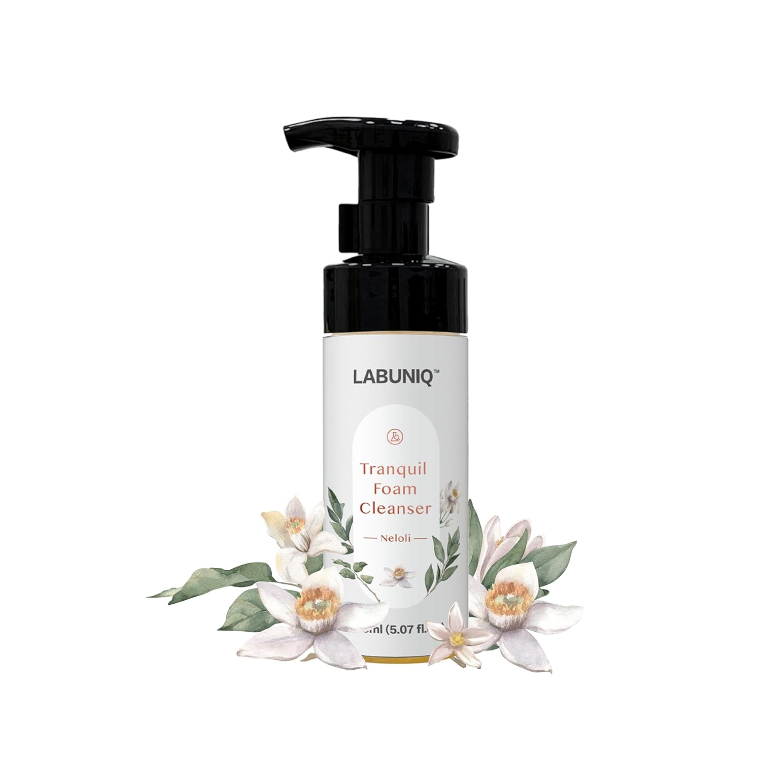LABUNIQ Gentle Foaming Face Cleanser, Hydrating pH-Balanced Wash for Sensitive Skin, Vegan & Sulfate-Free, Neroli Essence, 5.07 fl oz