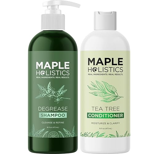 Degrease - Champú y acondicionador grasos para cabello y cuero cabelludo - Control de aceite para hombres y mujeres, sin sulfato, silicona y