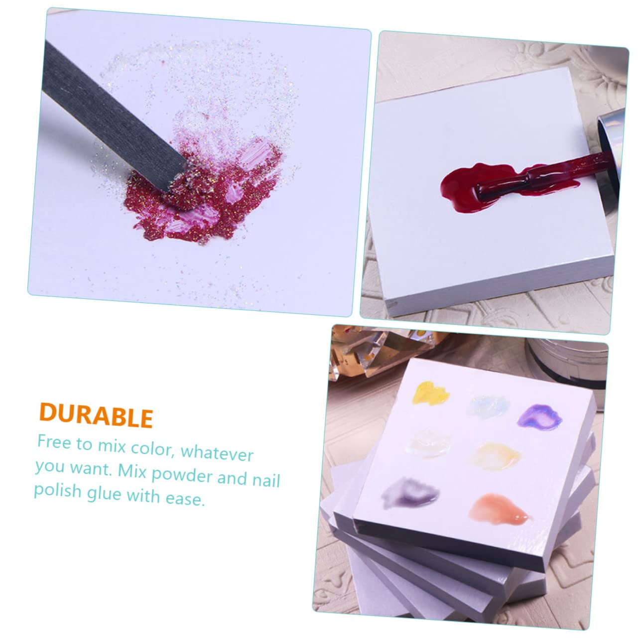 100pcs Disposable Nail Art Mixing Pallet Premium Odorless Color Mixing Papers for Manicure Tear-Resistant Trays for Home and Salon Use Small