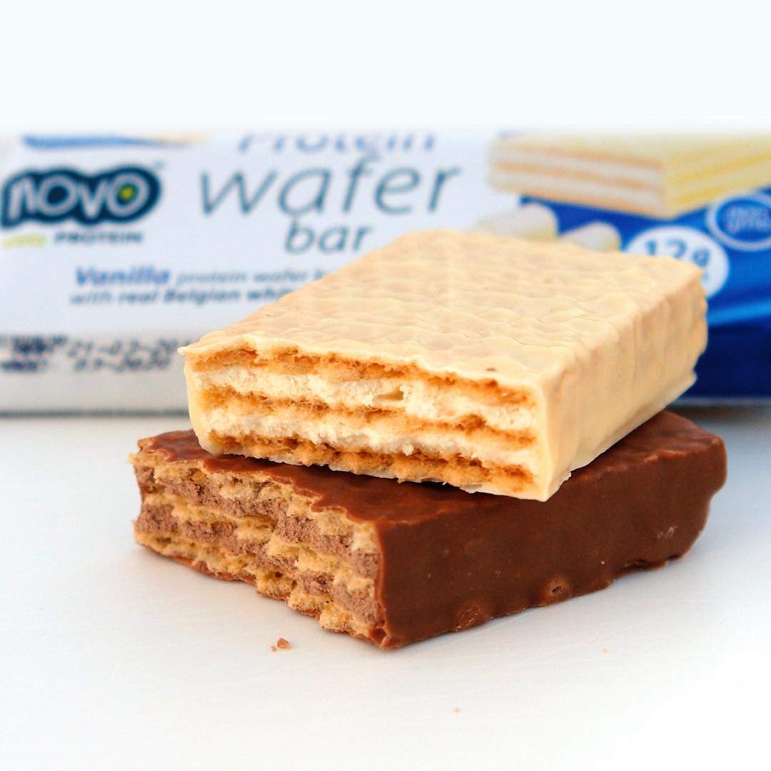 Novo Nutrition Protein Wafer Bar Pack of 12 x 40g Vanilla Flavour