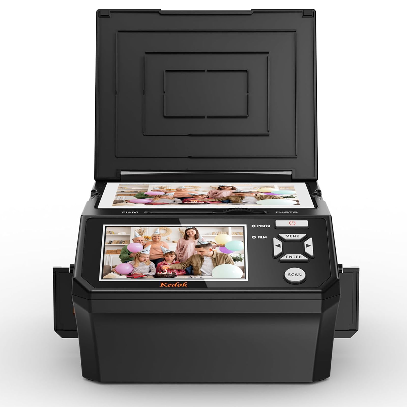 Scanner de films et de diapositives numériques avec écran LCD de 5 pouces, convertit des films 35 mm et 110 mm, photos et cartes de visite en JPEG haute résolution 22 MP