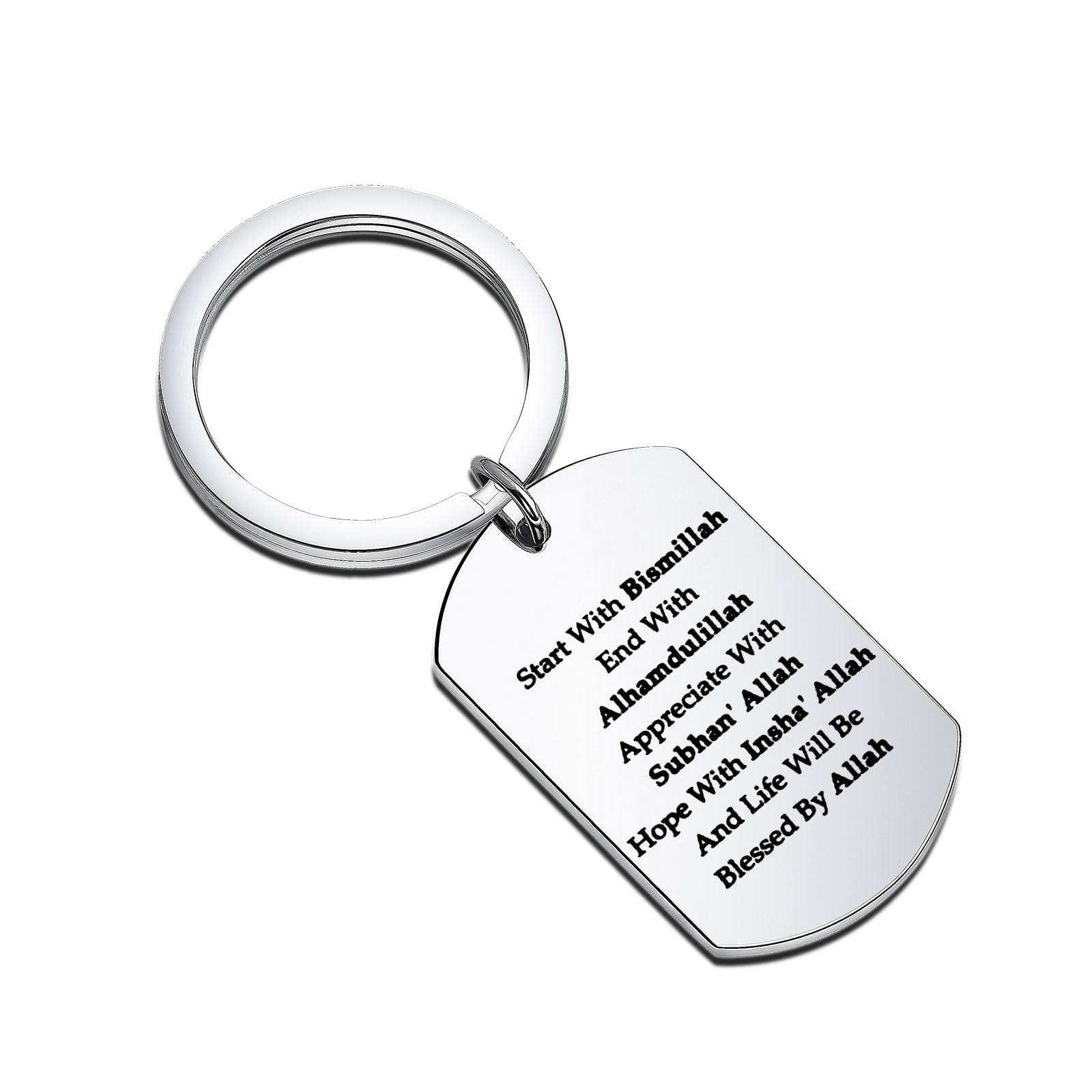 LQRI Islamic Allah Keychain - Blessed By Allah Gift - Bible Verse Jewelry - Muslim Faith Gift