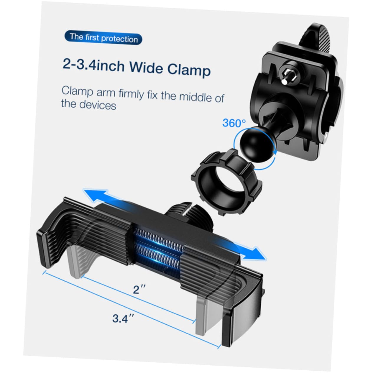 Zerodeko 3 Pezzi Telefono da Bici Portacellulare Manubrio per Biciclette Nero Accessorio per Bike Facile da Installare e Compatibile con Maggior delle Biciclette