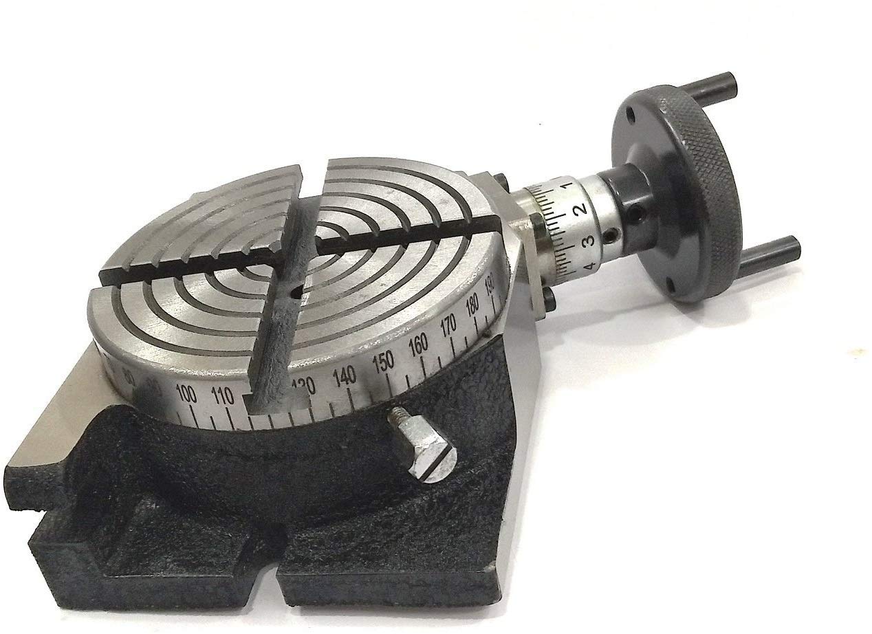 INDIZACIÓN DE MILLADO 4"/100 Mesa rotativa de precisión horizontal vertical con kit de abrazadera M6 y portabrocas pequeño (con mandril de centrado automático de 65 mm con 3 mordazas))