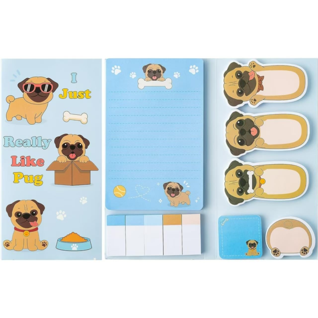Poodle Sticky Notes Set, 550 Sheets,Cute Cartoon Dog Post It Notes with 3 Point Pens, Self-Adhesive Writing Memo Pages Back to School Office Supplies โ image 1