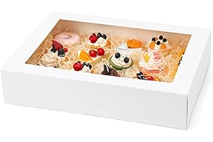 Moretoes 10-Count 19x14x4-Inch Half-Sheet Cake Boxes with Window