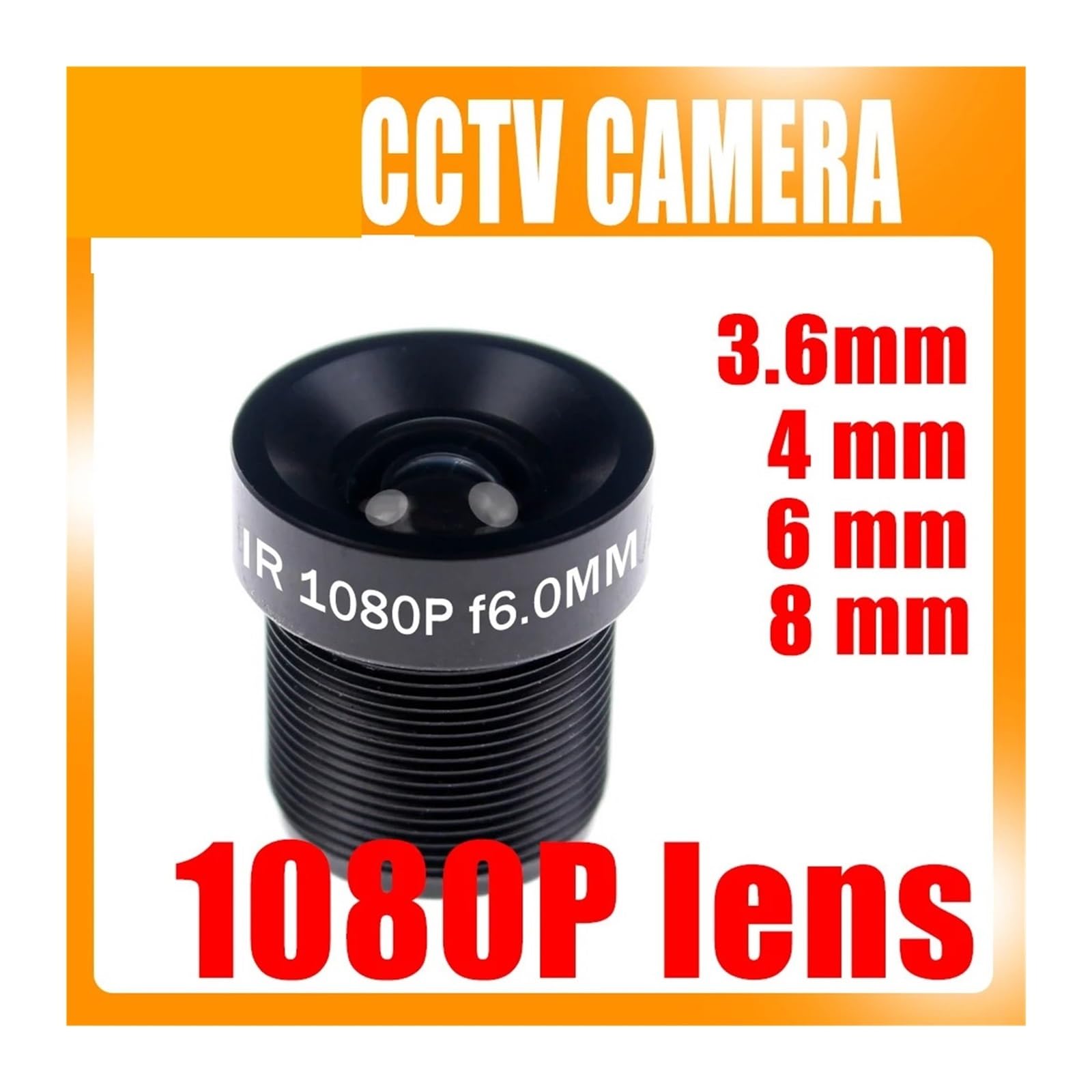 Lente CCTV 1080P de 1/2,7'', 2,8 mm, 3,6 mm, 6 mm y 8 mm for cámara CCTV Full HD, cámara IP WiFi, Interfaz M12 x 0,5 MTV(3.6mm)
