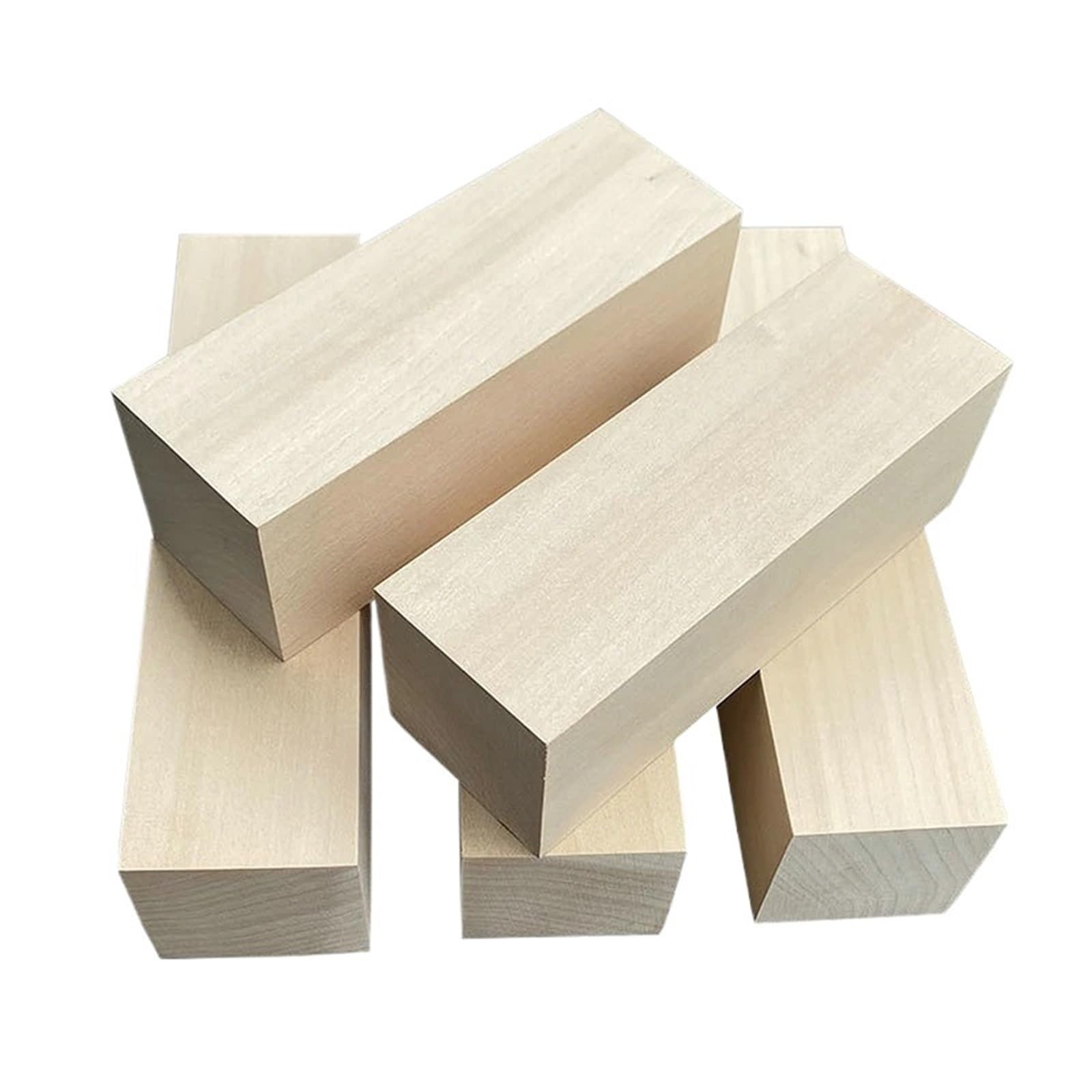 MRVAKDYDI Basswood Carving Blocks, Basswood Carving Blocks 4 Pack, Natural Unfinished Wood, 10-20x5x5cm(4PCS 20X5X5CM)