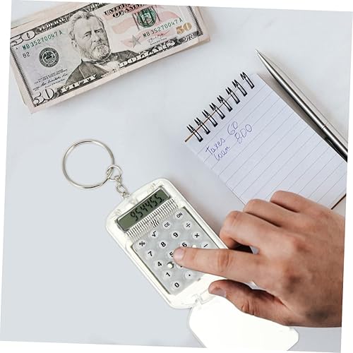 Miniatura 8 de Balacoo 4 mini calculadoras de llavero portátiles pequeñas calculadoras electrónicas con pantalla para uso diario, accesorios de llavero para