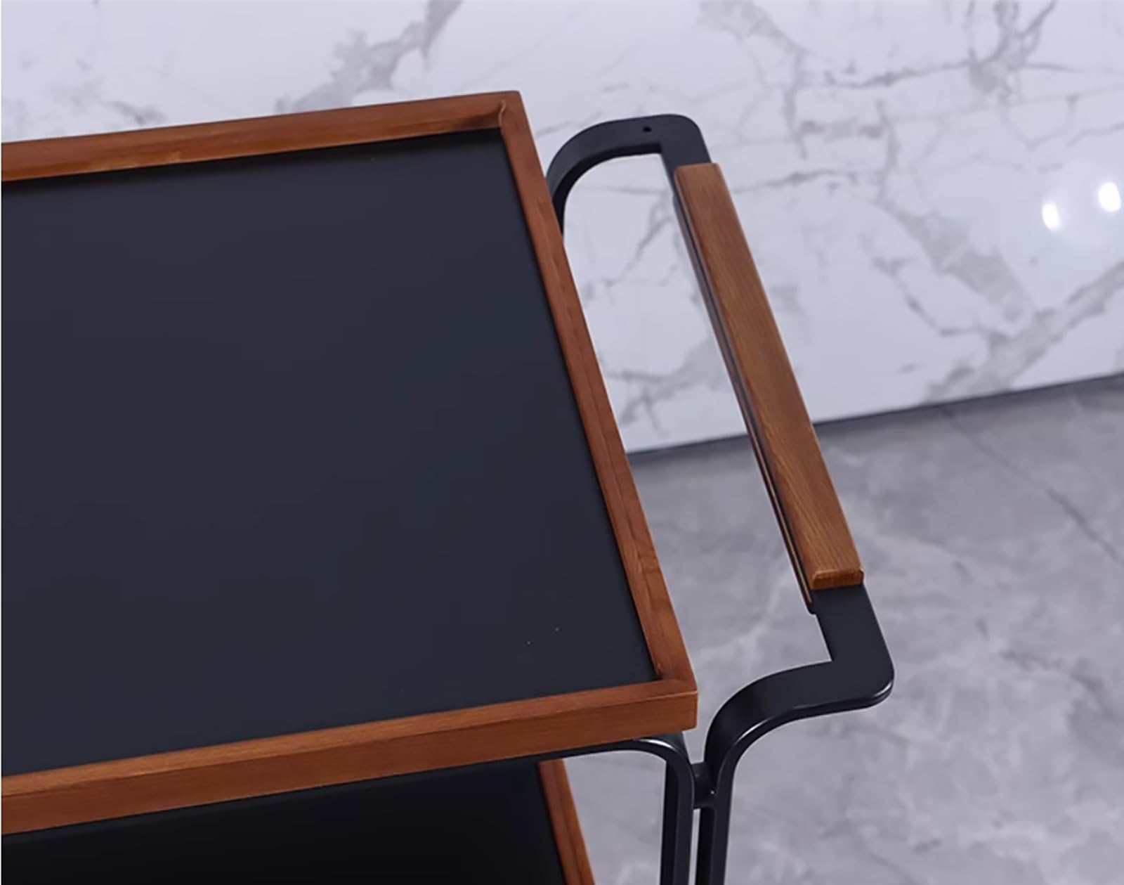 Robusto Carrello di Servizio in Legno Resistente con Ruote silenziose e scorrevoli bloccabili e Ampio cassetto, Carrello Multiuso Mobile Commerciale per Ristorante, Cucina, Ufficio, magazzin