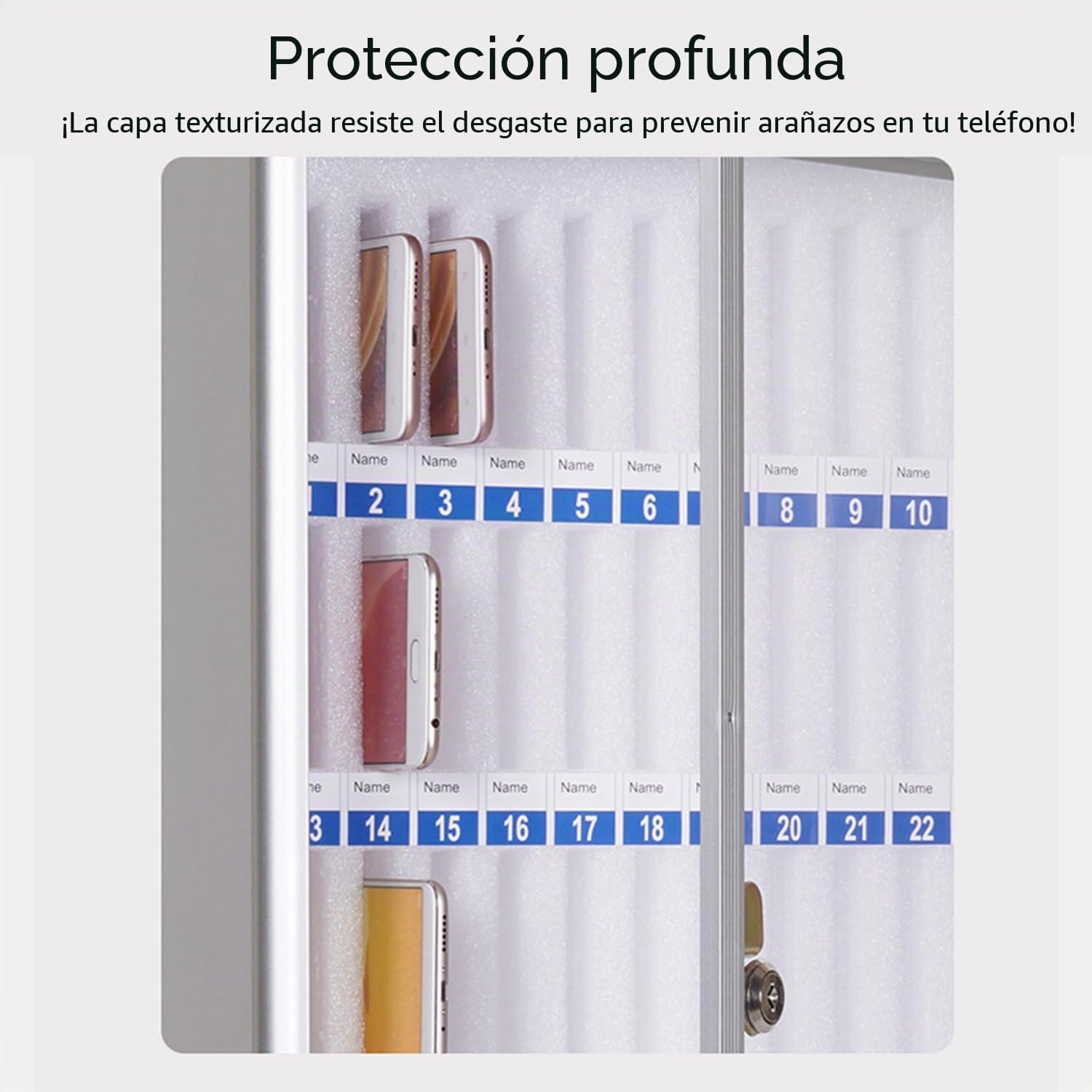 Armario De Almacenamiento Para Teléfono Móvil,Armario De Almacenamiento Aluminio,Para Teléfono Móvil Con Asa Montable En Pared Para Colegio, Aula, Oficina, Examen (36 Ranuras/Plateado)