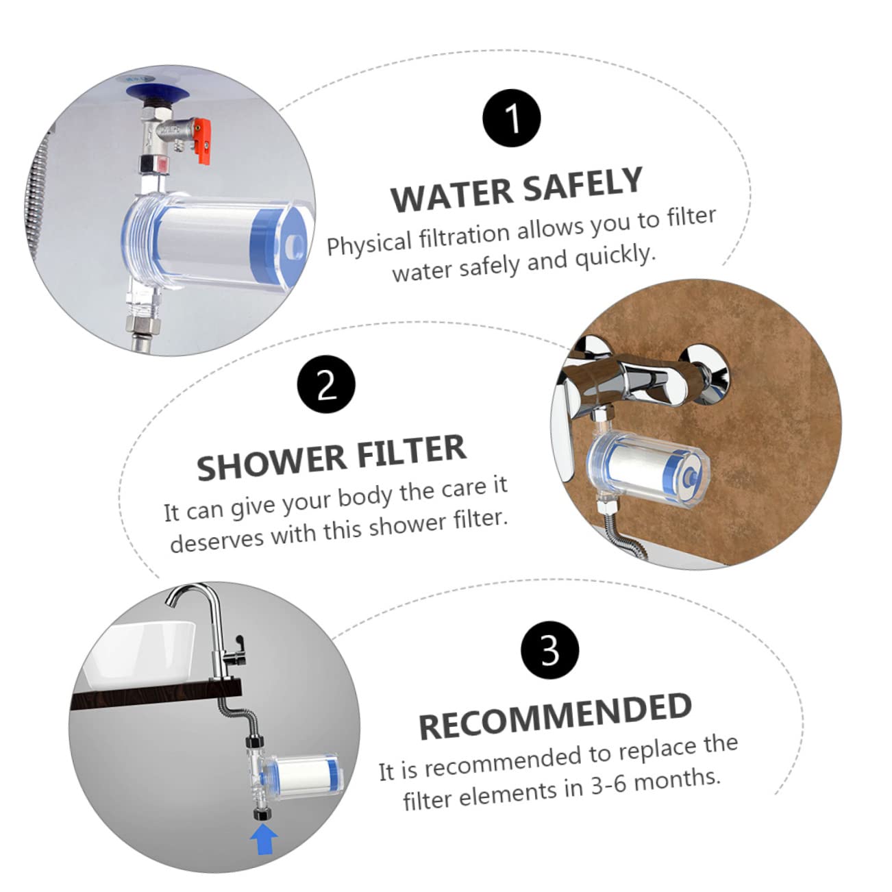 2 Pezzi Filtro Depuratore D'acqua Doccia Addolcente Depuratori In Filtri Purificatore Per Ugelli Doccia Macchina Per La Depurazione Dell'acqua Blue Addominali